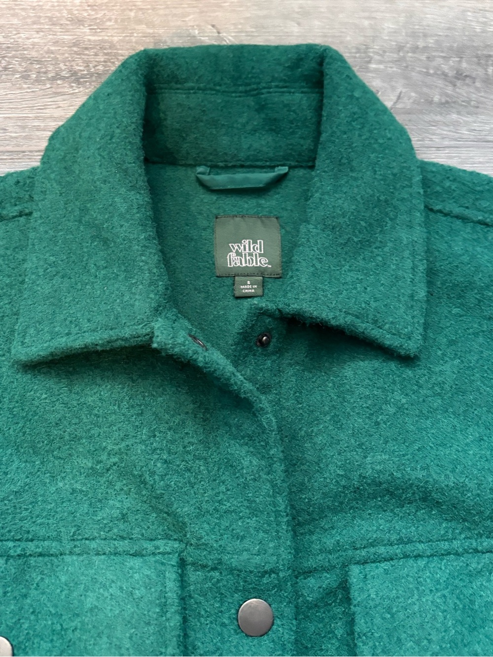 🌲Wild Fable🌲Green Button-Front Shacket - Picture 3 of 6